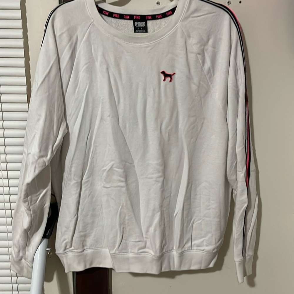 Victoria’s Secret Pink white sweatshirt GUC